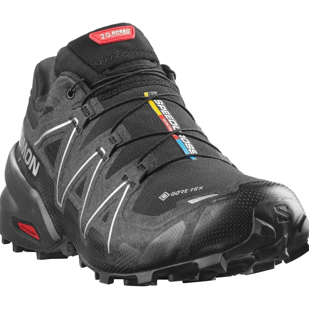 Salomon Speedcross 3 Trail Running Shoes Size 9 Black Blue Quicklace - Picture 10 of 12